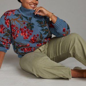Anthropologie Blossom Mock Neck Sweater 1X